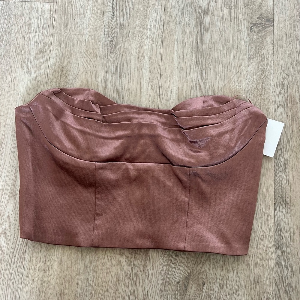 Zara SATIN EFFECT CROP TOP size M